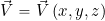 \vec{V} = \vec{V} \left(x,y,z \right)