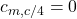 \[c_{m,c/4} = 0\]