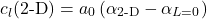 \[c_{l}(\text{2-D}) = a_{0}\left( \alpha_{\text{2-D}} - \alpha_{L=0} \right)\]