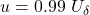 u = 0.99\ U_{\delta}