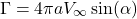 \[\Gamma = 4\pi aV_{\infty}\sin(\alpha)\]
