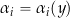 \alpha_i  = \alpha_i (y)