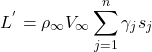 \[L^{'} = \rho_{\infty}V_{\infty}\sum_{j = 1}^{n}{\gamma_{j}s_{j}}\]