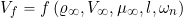 \[ V_f = f \left( \varrho_{\infty}, V_{\infty}, \mu_{\infty}, l, \omega_n \right) \]