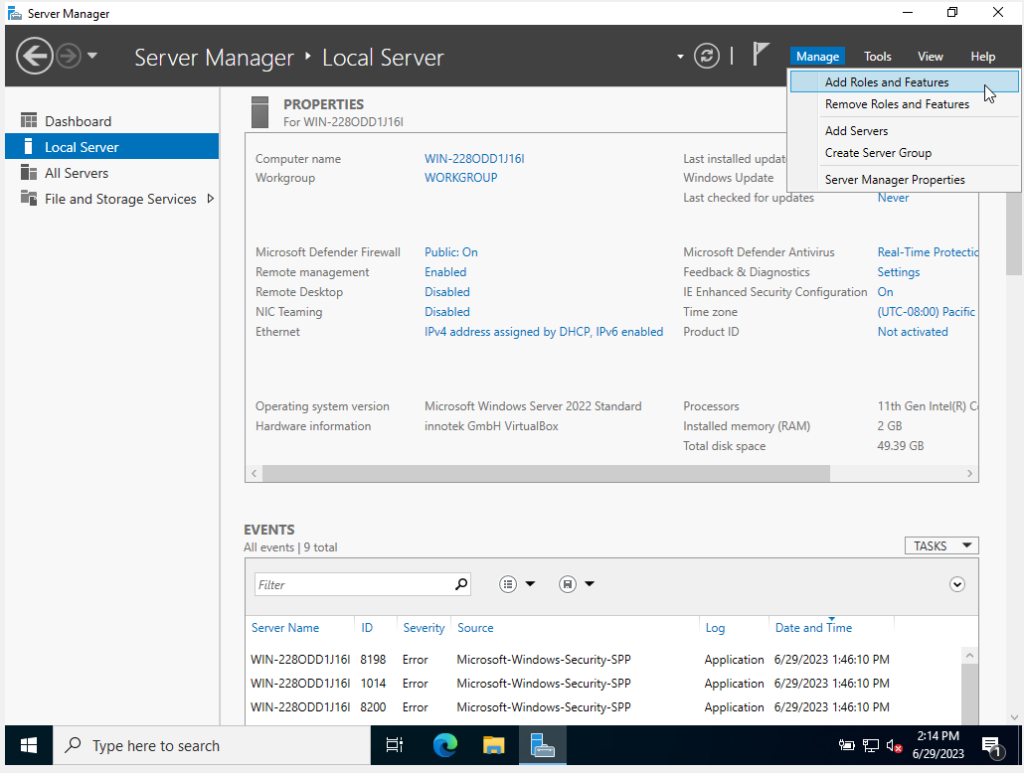 Create a Windows Server – Mastering Enterprise Networks