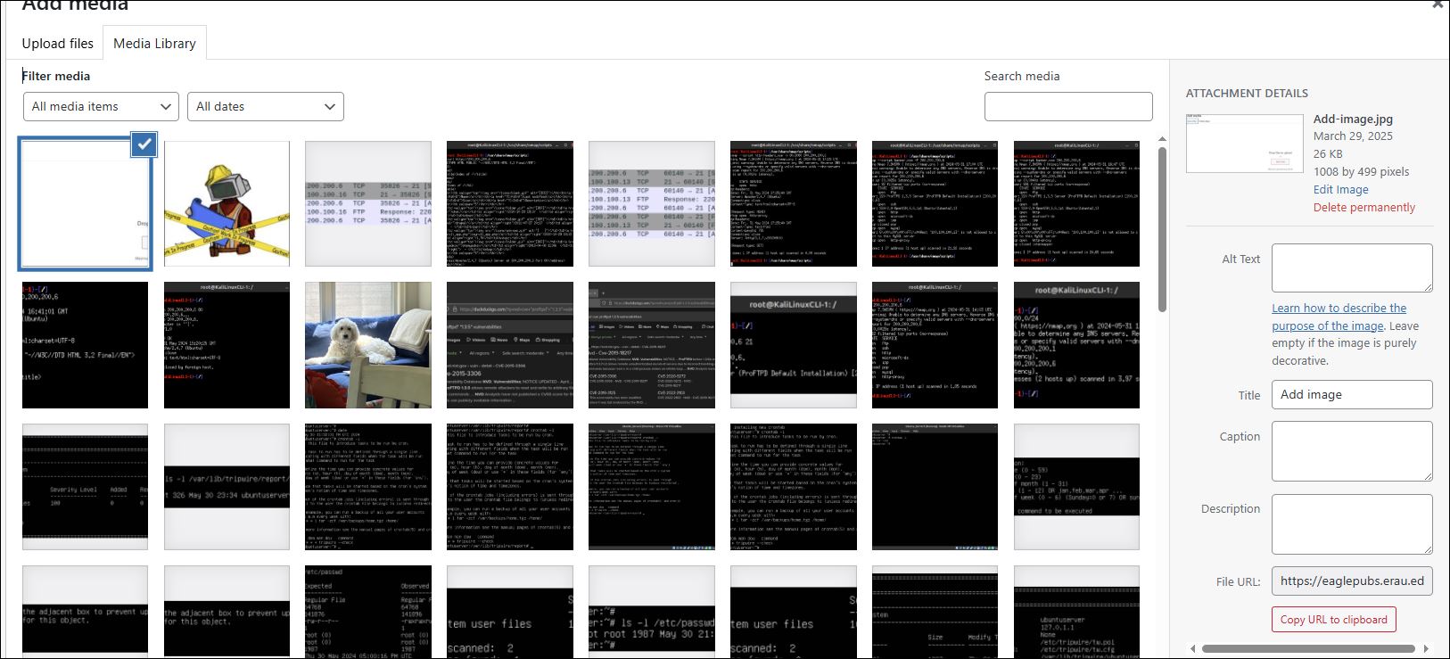 Screenshot of the steps following