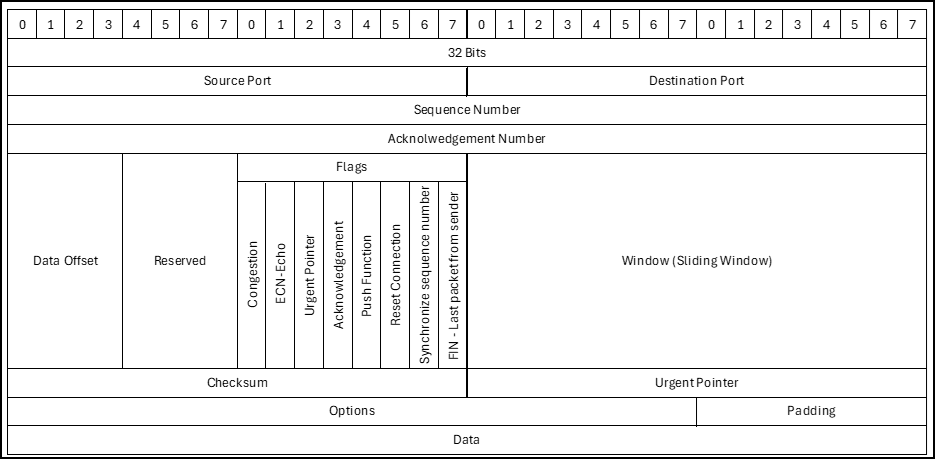 TCP Header model