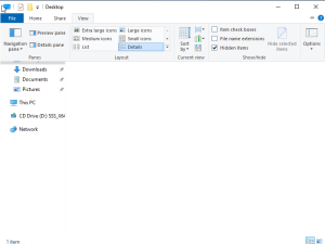 Screenshot of file explorer view bar