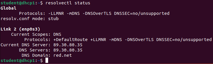 Current DNS configuration