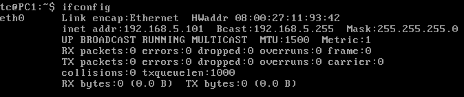 Screenshot of commands