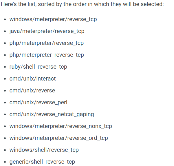 Screenshot of Rapid 7's list of exploits