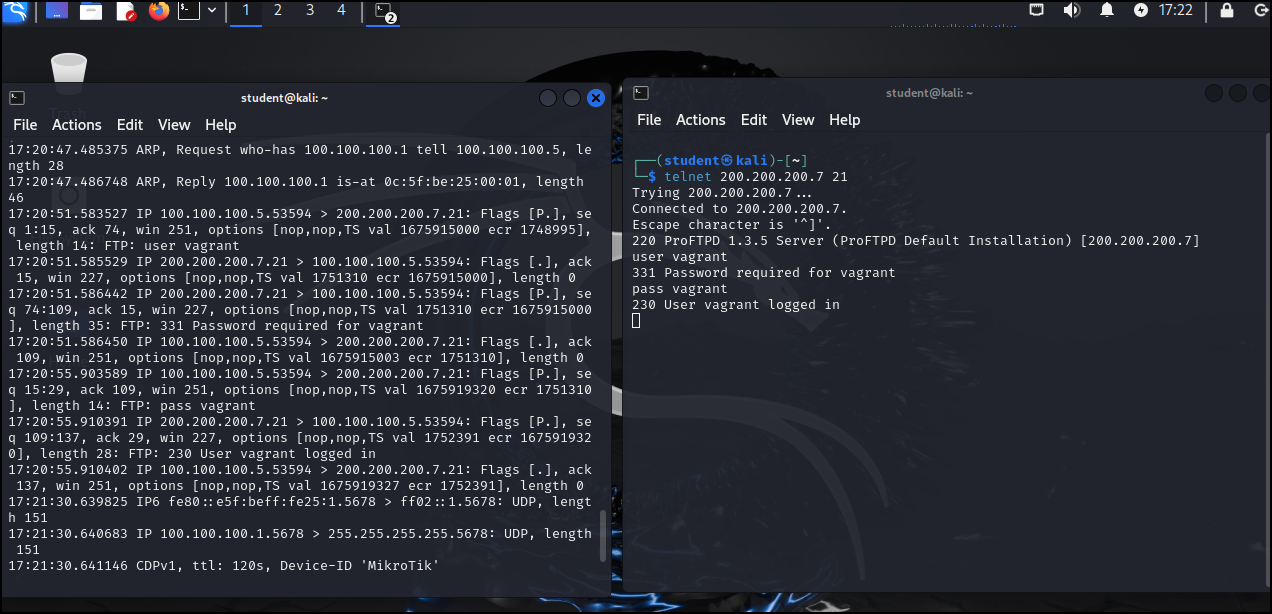 Results of tcpdump
