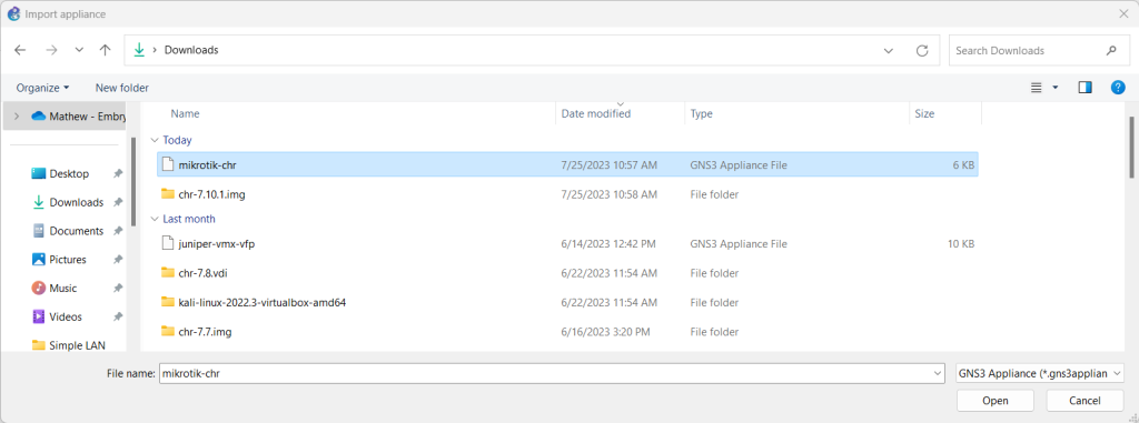 Screenshot of commands