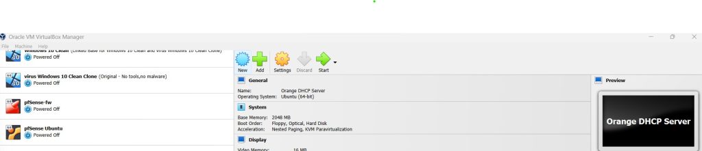 Screenshot of commands