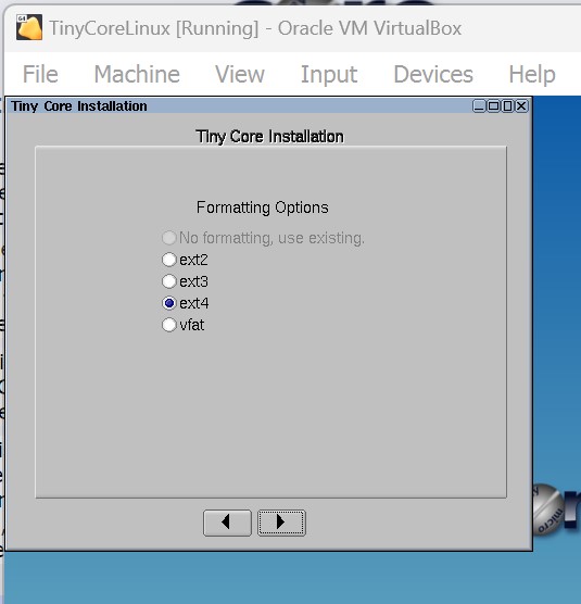 Screenshot of commands