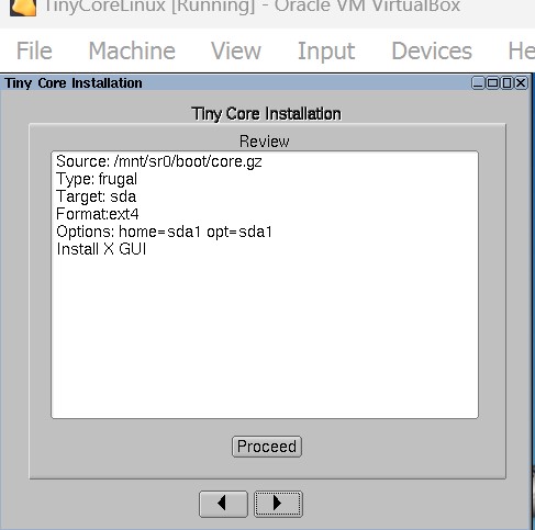 Screenshot of commands