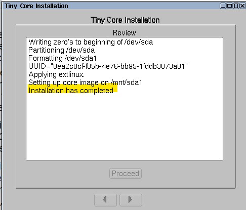 Screenshot of commands