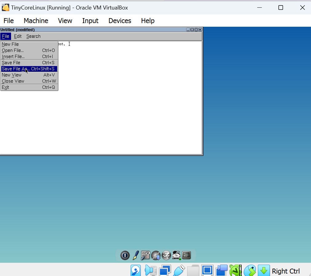Screenshot of commands