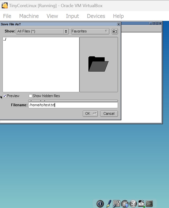 Screenshot of commands