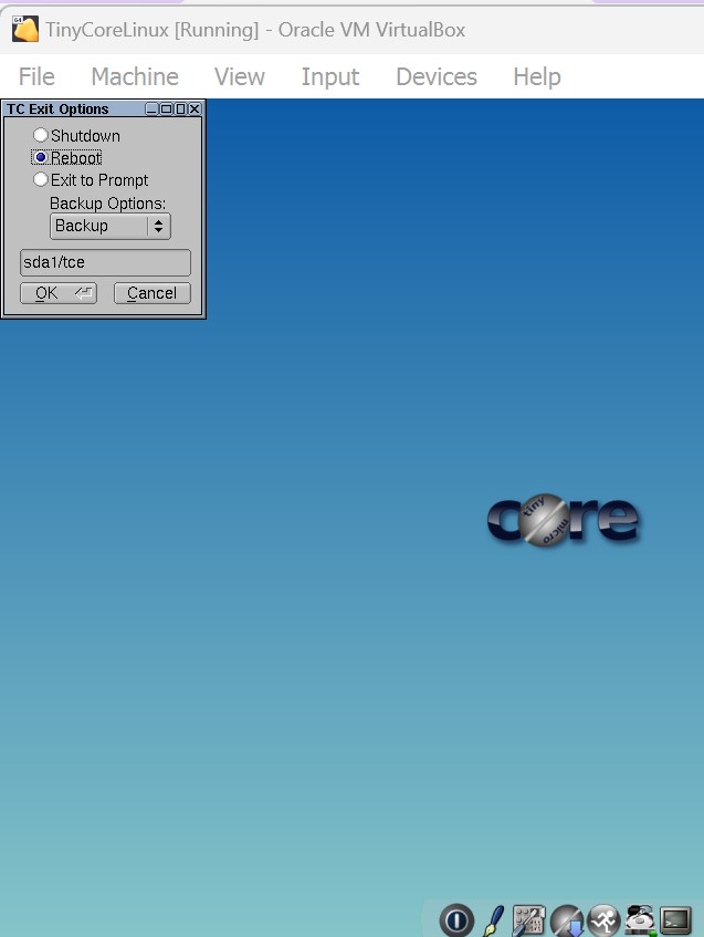 Screenshot of commands