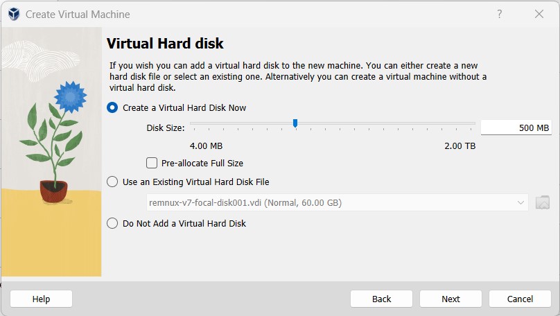 Screenshot of commands