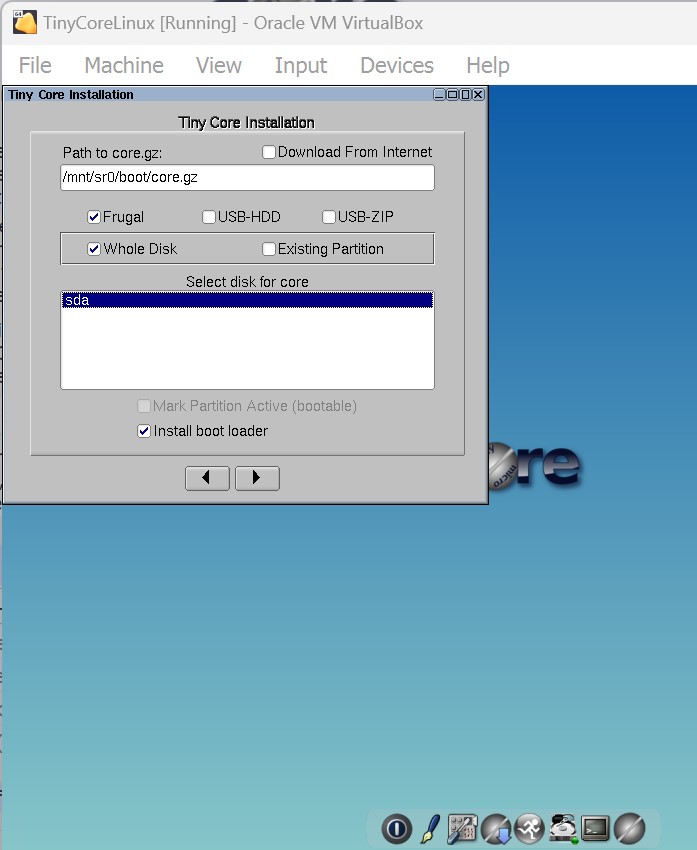 Screenshot of commands