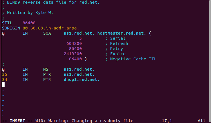 BIND9 zone configuration
