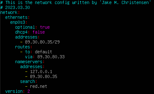 Screenshot of commands