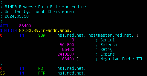 Screenshot of commands