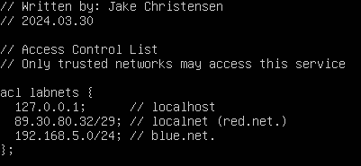 Screenshot of commands