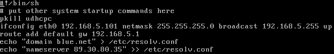 Screenshot of commands