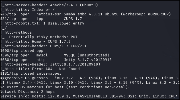 Scan results continued