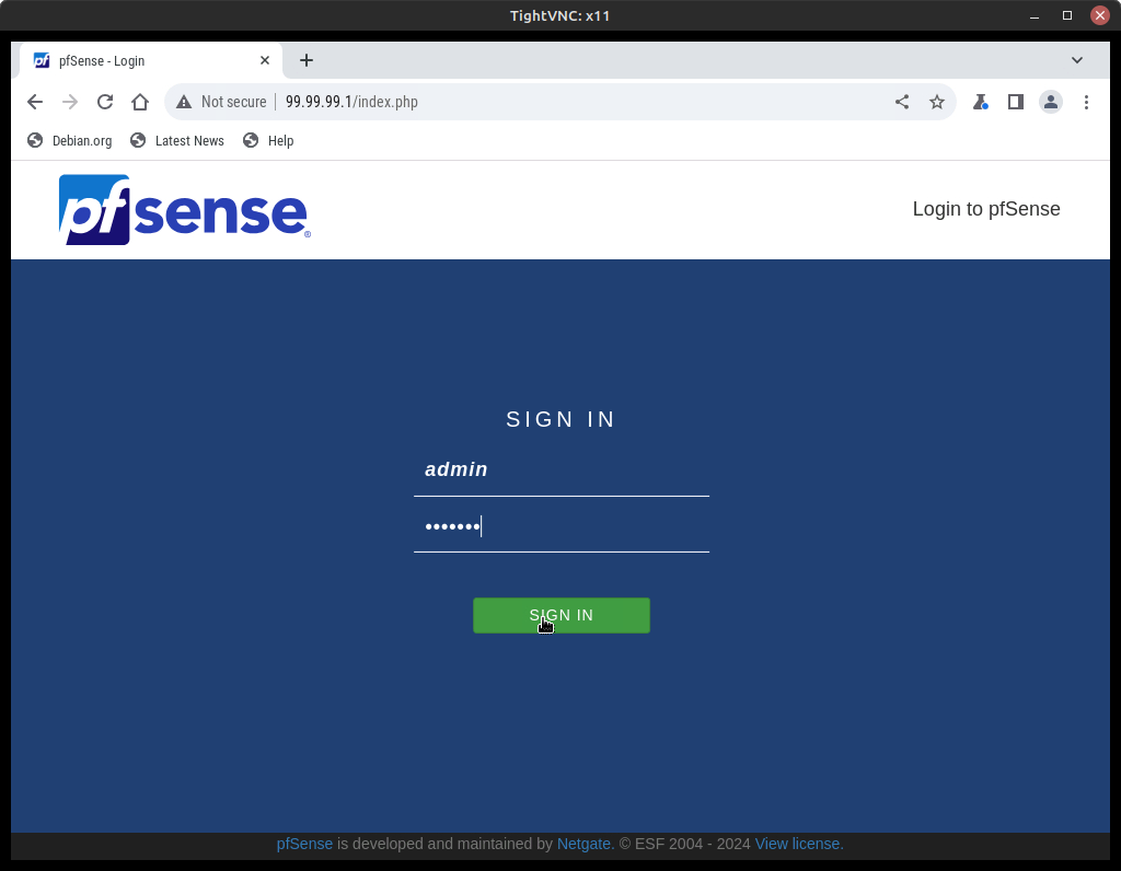 pfsense login