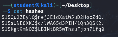 Figure 1 - Verify the contents of the hashes file