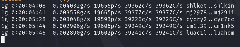 Checking the status of the brute-force attack