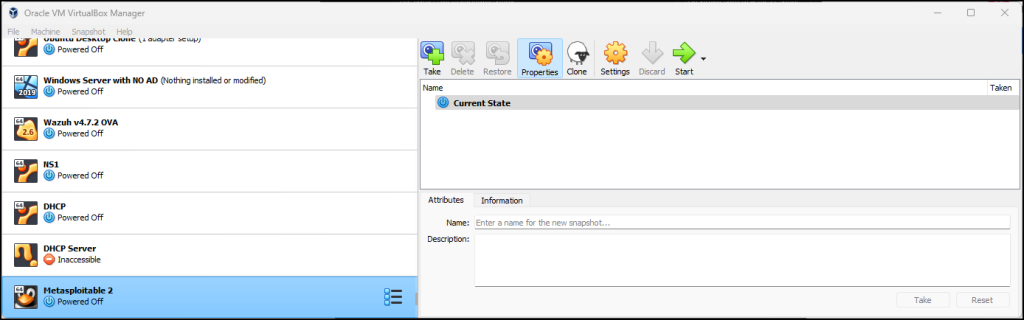 Metasploitable 2 added to Virtual Machines