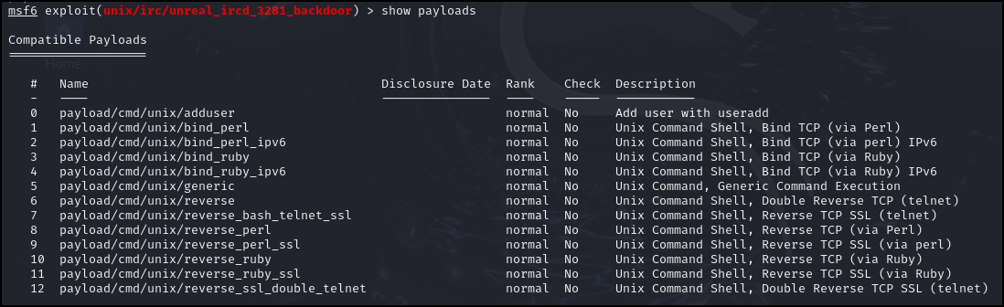 Chose a payload