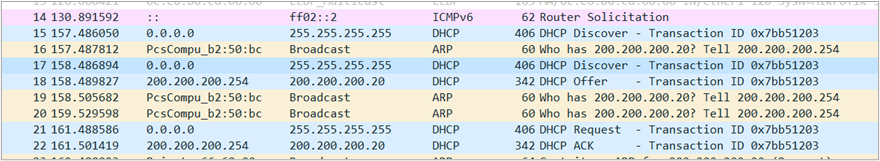 Picture of Wireshark Capture