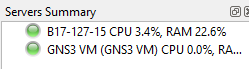 GNS3 server summary