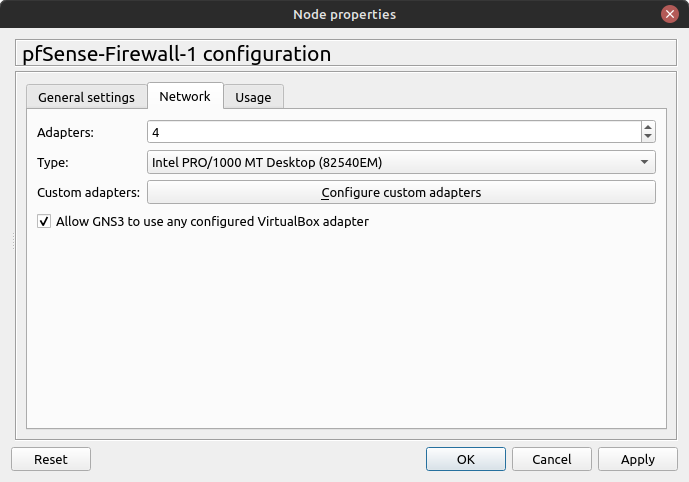 gns3 configuration