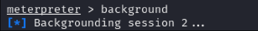 Screenshot of the user putting session 2 in the background using the "background" command