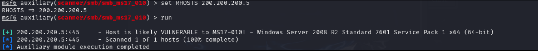Screenshot of a successful scan for EnteralBlue