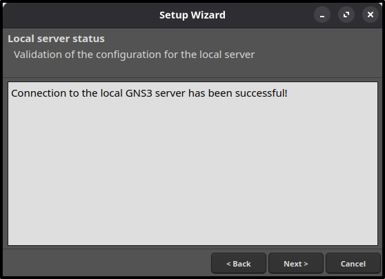 Local server status screen